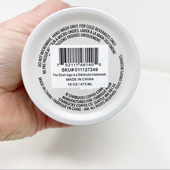 STARBUCKS WEDDING Pearl White Shimmer Stainless Steel Cold Brew Tumbler - Picture 4 of 11